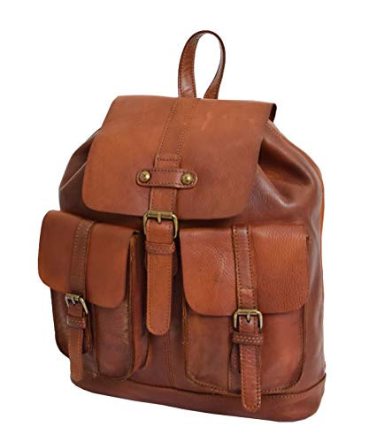 Sac à dos en cuir véritable rouille pour organiser vos affaires de travail