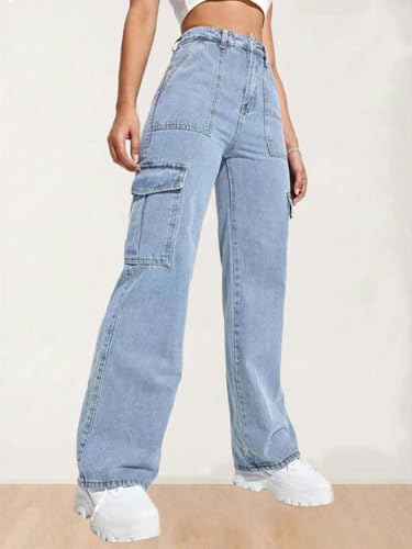 Image of KOTTY High Waist Wide Fit Jeans - Women's Relaxed Denim with Wide Leg