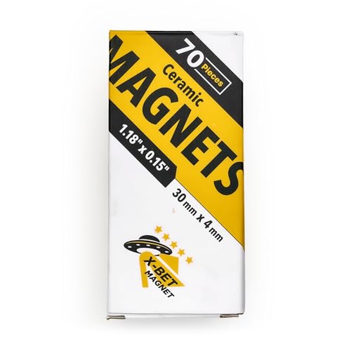 Image of Ultra-Strong Ceramic Round Magnets (1.2x0.15 inch /30x4mm, 70 pcs) - Heavy Duty Magnets, Non-Corrosive, High Thermal Resistance, Versatile For Home, Office, Workshop, Whiteboard, Fridge And Hobby Use