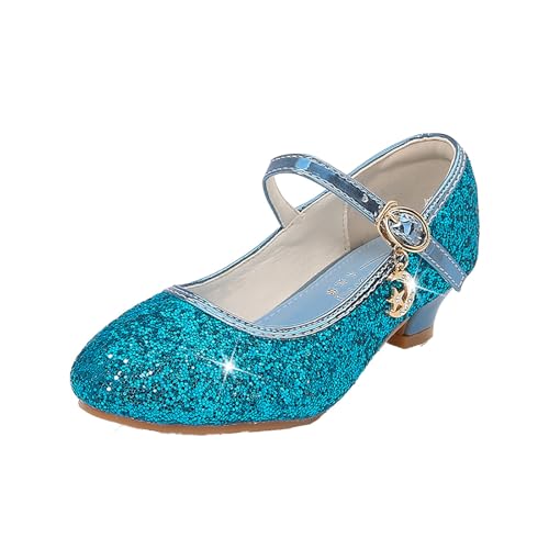 Mary Jane - Zapatos de mujer con tiras para mujer, zapatos de noche, cosplay, fiesta, disfraz de princesa, zapatos de bailarina, zapatos de tacón brillantes, zapatos de baile elegantes y cómodos, azul