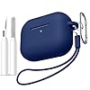 Ouwegaga Cover per AirPods Pro 3 Case 2025 - Antiurto Silicone Protettiva custodia compatibile con Apple AirPods Pro 3ª Generazione, Dotata di kit di Pulizia, Moschettone & Cordino -Blu Navy