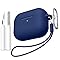 Ouwegaga Cover per AirPods Pro 3 Case 2025 - Antiurto Silicone Protettiva custodia compatibile con Apple AirPods Pro 3ª Generazione, Dotata di kit di Pulizia, Moschettone & Cordino -Blu Navy