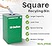 Alpine Commercial Indoor Recycle Bin - 29 Gallon Modern Looking Green Recycle Bin, Office Recycling Bins, Metal Trash and Recycling Container with Stickers & 3 Optional Lids (lid Sold Separately)