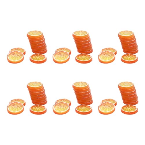 Eoslcusmvl Modelo de Alta Simulación de 60 Piezas de Rodajas Limón Artificial Fruta Artificial Decoración Fiesta Familiar Naranja