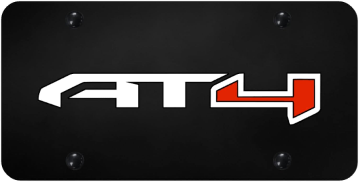 Au-TOMOTIVE GOLD, INC. Officially Licensed UV Printed Stainless Steel License Plate for GMC AT4 (Red)