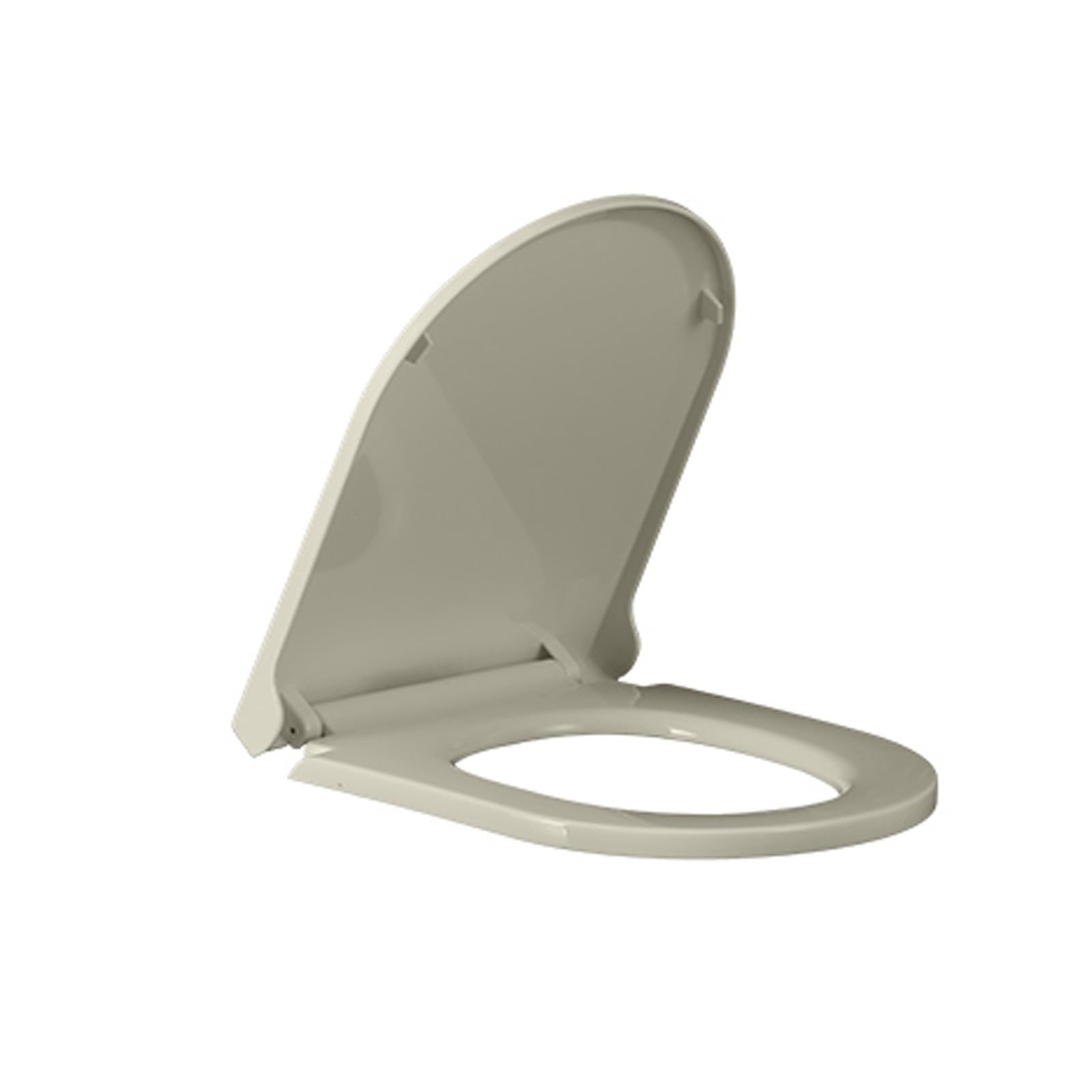 Asiento de Inodoro con Cierre Lento, Tapas de Water en Forma de D, Liberación Rápida, Fácil de Limpiar, 44,5×35 cm(Beige)