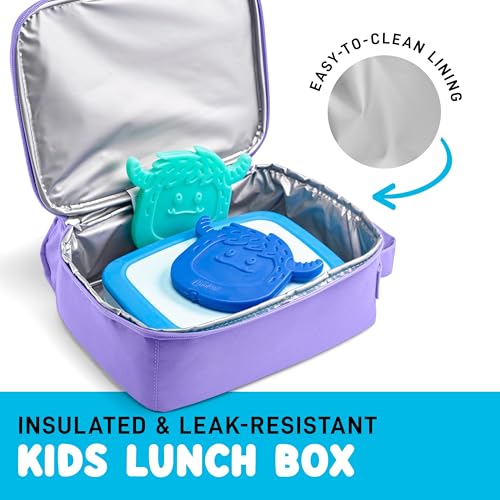Fit & Fresh Charm Lunch Bag For Kids, Thermal Insulated Lunch Box For Kids Boys & Girls With Shoe Charm Slots For Personalization, School Lunch Box, Purple - Image 6
