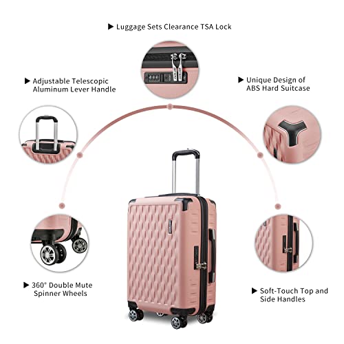 Image of Melalenia Luggage 10 Piece Sets Clearance,Large Suitcase Set Spinner Wheels with TSA Locks,Hard Shell Pink Luggage Sets for Women Travel Suitcase (10Pcs Pink)