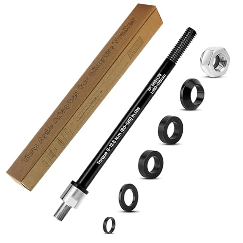 BOUFEIDA Thru Axle Bicycle Adapter, M12 160-178 mm Thru Axle with Bicycle Axle Adapter, Thru Axle Compatible with Most Bicycle Trailer Couplings (M12 x 1.75 (160-178 mm))