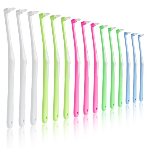 15本入 5色 ワンタフトブラシ やわらかめ 歯ブラシ 先端 細い 部分磨き ワンタフト ブラシ 奥歯用歯ブラシ ポイント歯ブラシ 携帯用 歯間用