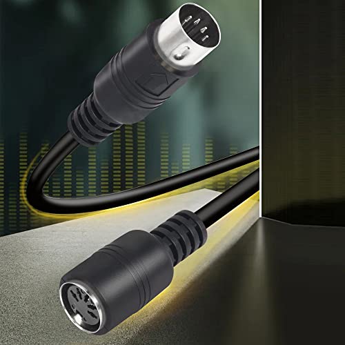 MIDI Extension Cable DIN 5 Pin Male to Female Audio Adapter Cable for MIDI Keyboard Synthesizer, Organ, Electric Piano, MIDI Guitar(50 cm)