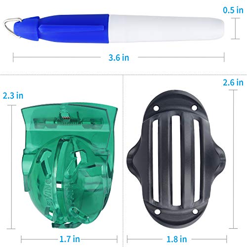 Vibit 2 PCS Golf Ball Liner Tri-Line Golf Alignment Kit with 2 Marker Pen, Triple Track Putter Stencil Spring Clamp Ball Marking Tools Accessories
