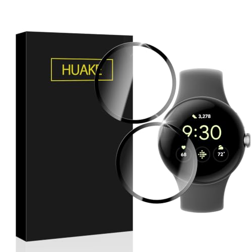 HUAKE �y2���Z�b�g�z ���{�f�ސ� Google Pixel Watch 3 45mm �p �ی�J�o�[
