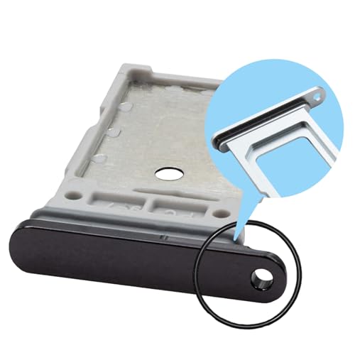 حامل بطاقات ثنائي بديل لشرائح الاتصال متوافق مع سامسونج جالكسي S23 الترا، يتضمن دبوس شريحة اتصال وحلقة مطاطية مقاومة للماء، أسود