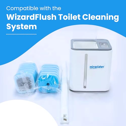 Image of MIRACLEAN WizardFlush Toilet Brush Head Refill - Disposable Toilet Scrubber Refills - Removes Rust & Hard Water Stains - Toilet Bowl-Cleaner for Bathroom - 30 Disposable Brush Heads