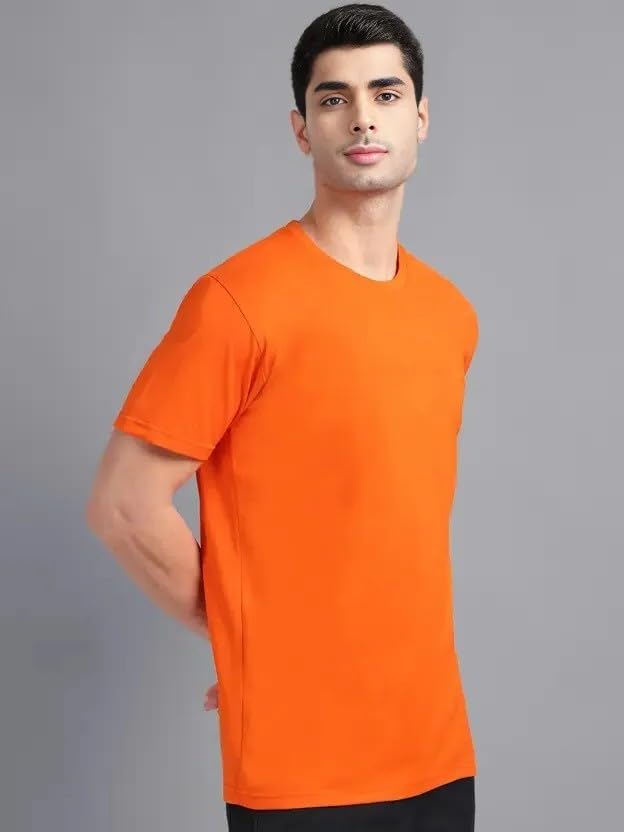 Image of Men's Plain Cotton Crew Neck T-Shirt Regular Fit Short Sleeve Tee