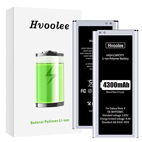 hvoolee Batterie de rechange interne 4300 mAh pour Samsung Galaxy Note 4 - Grande capacité - Remplacement de la batterie sans NFC pour votre smartphone