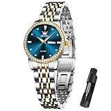 OLEVS Simple Watches for Women Stainless Steel Dress Watch for Womens Analog Quartz Small Dial Fashion Wrist Watches Reloj de Mujer Waterproof Luminous