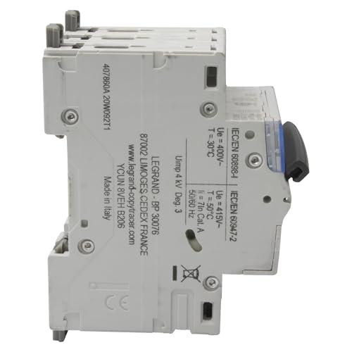 Interrupteur automatique 3 modules Legrand 407860E triphasé 20 A - 6