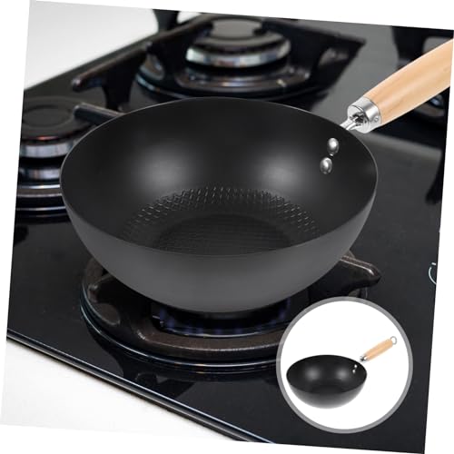 Wok de hierro pequeño antiadherente para cocina miniatura 2