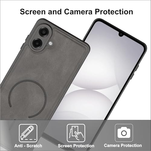 Image of SBMS Back Cover for Samsung M07 /F70e /A07 /F07 5G | Ultra Slim Soft Rubberised Hard Case | Oil Feel Soft Leather Back | Mag-Safe Design (Mag-Safe Not Support) | Camera Protection Case Sam A07 (Grey)