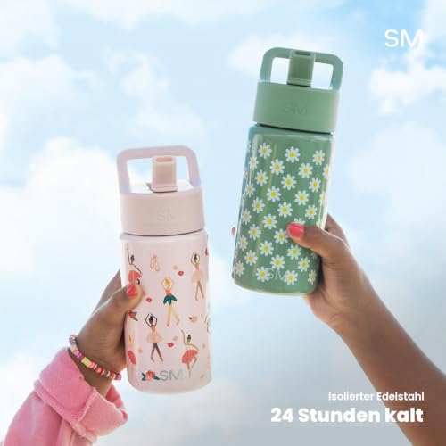 Simple Modern Trinkflasche für Kinder mit Trinkhalm | Isolierter wiederverwendbarer Edelstahlbecher für Jungen und Mädchen Kleinkind… – Ansicht 4