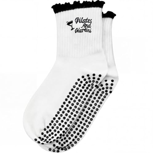 Image of Jeyiour Summer Cute Pilates Socks Women Bow Nonslip Ruffle Yoga Socks with Grip Barre Pilates Gift for Work Dance Fitness
