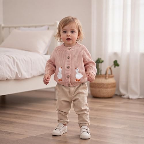 Kids Toddler Girl Boy Cardigan Infant Newborn Little Girls Long Sleeve Knit Sweater Fall Winter Duck Goose Outfit4