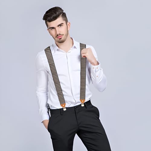 Guador Bretelles Homme, Bretelles Homme Larges Réglable 3 Clips Y Pour Travail Elastique Ultra Résistant Clips Métal Fort Largeur 3,5cm Classe – vue 4
