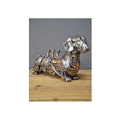 Mechanical Cog Steampunk Themed Dachshund Sausage Dog Ornament Sculpture, Silver, One Size (6582-2) Cover