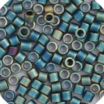 Miyuki Delica 15/0 Green AB Matte Metallic 250Grams of Japanese Glass Beads