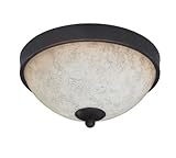 CANARM LTD. IFM375A11RA Warren 2 Bulb Flush Mount Light, Rubbed Antique