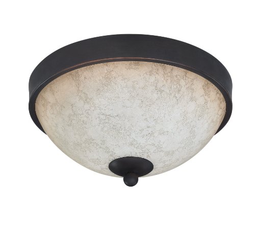 CANARM LTD. IFM375A11RA Warren 2 Bulb Flush Mount Light, Rubbed Antique