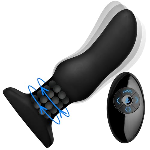 Curved Rimming Plug with Remote, Model M, Black