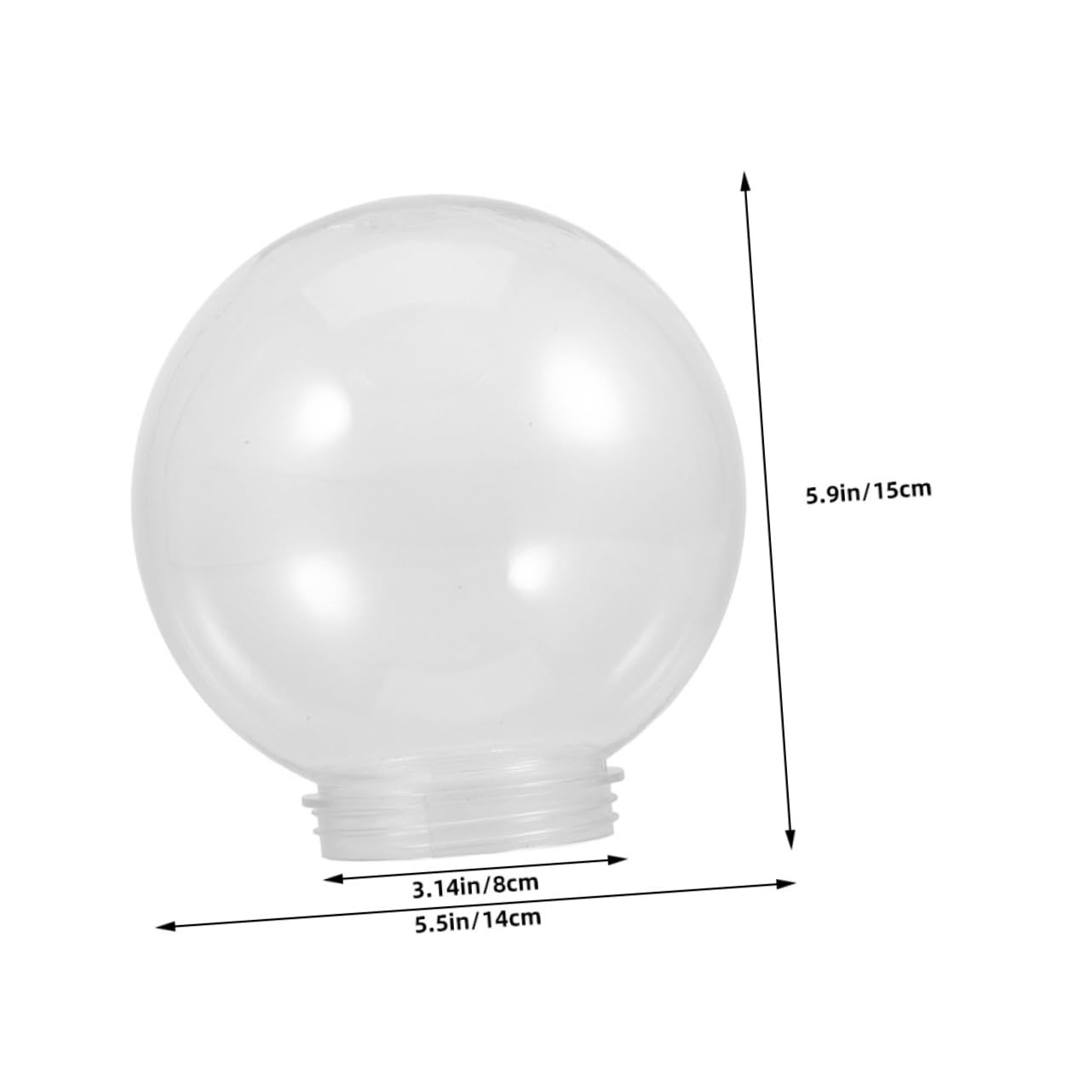 IWOWHERO Clear Acrylic Lamp Post Globe Replacement Elegant Spherical Design for Outdoor Lighting Easy Installation for Courtyards Gardens Patios and Streetlights Opening
