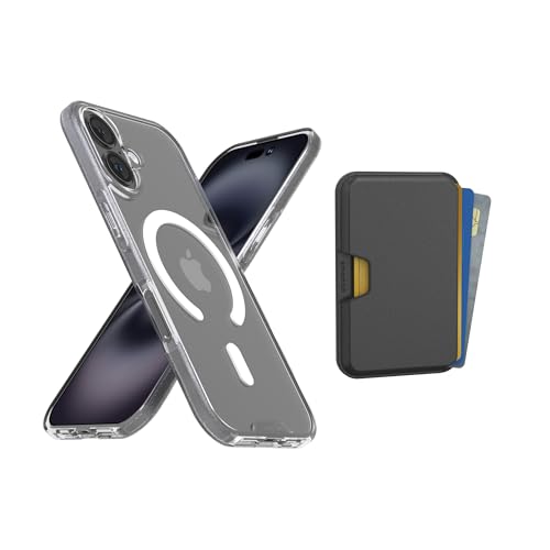 Image of Smartish iPhone 17 MagSafe Clear Case + MagSafe Wallet - Magnetic Slim Case - Anti-Yellow Thin Grip Cover + Detachable Wallet - Magnetic Card Holder for Apple iPhone 17 - Clearly Clear