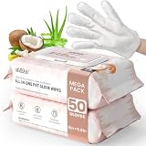 IMMHABI Hypoallergenic Pet Glove Wipes for Dogs & Cats, 50 Count