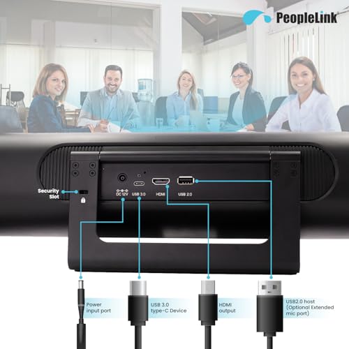 Image of 4K AF Camera Soundbar 20MP 120 Wide-Angle Captures 4K UHD Video and Offers 5X Digital Zoom,AI-Enhanced Features,CMOS Len,Camera, mics and Speaker in one bar, 4 beamforming mics - Black