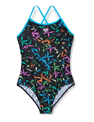 Arena Women's Multicolor Palms Accelerate Back MaxLife One Piece Swimsuit, Turquoise-Multi, 40