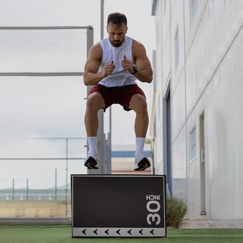 Image of BalanceFrom 3-in-1 Foam Plyometric Jump Box for Home Gym, Multiple Heights.