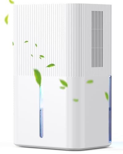 Deshumidificador 2700ML, Deshumidificador Eléctrico Silencioso Temporizador, Modo Sueño, Luz Nocturna de 7 Colores, Portátil, Ideal para Apartamentos, Baños y Sótanos (Blanco leche)