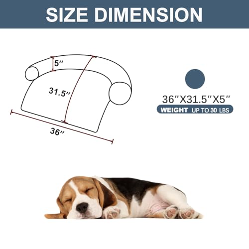 Image of Calming Dogs /Cats Bed Mats, Dog Pad Washable Removable Couch Cover, Plush Long Fur Mat for Pets, Waterproof Lining, Perfect for Small, Medium and Large Dogs and Cats (Navy Blue, 36 inchx31 inch)