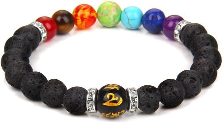 ZMANYIJEW Pulsera Arus 7 Chakras Original 7 Chakra Pulsera con piedras reales Chakra Pulseras para mujeres y hombres