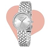 CIVO Damenuhr Silber Armbanduhr Damen：Elegant Edelstahl Quarz Analog Wasserdicht - Luxus Uhr mit Diamanten Geschenke für Mama und Freundin