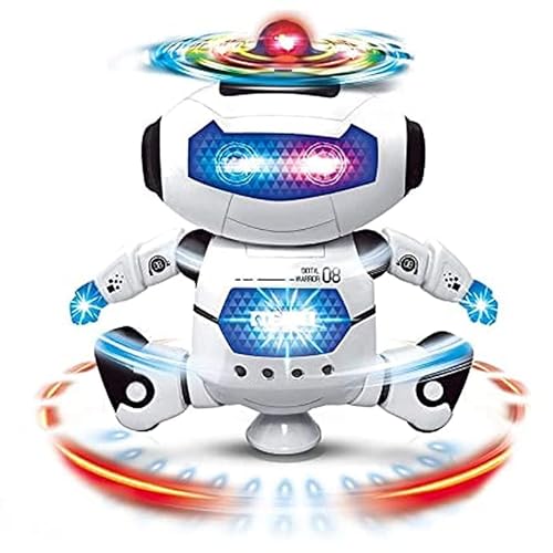 Image of LED Flashing Light and Music Toys for Kids 1+ to 5+ Year | Babies Real Actions Best Birthday Christmas Gift Indoor Fun Activities (Robot)