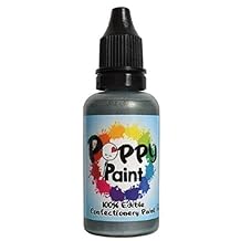 Gun Metal Edible Poppy Paint, Fast Drying Poppy Paint for Cake Pops, Cookies, Chocolates Premium Quality Poppy Paint to be used on Glaze Icing, Fondant, Wafer Paper, Candy 30ml