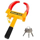 Parkkralle Radkralle mit Hochsicherheitsschloss & 3 Schlüsseln - für Anhänger, Wohnmobil, Wohnwagen, Auto - PKW Reifenkralle, Autokralle, Rad-Kralle für 15-28cm Reifenbreite