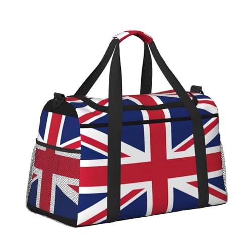 British flag print Travel Duffle Bag Gym Bag for Women,Puffer Tote Bag,Weekender Overnight Bag Organizer3