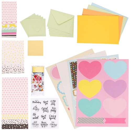 Fyeme DIY Grußkarten -Kits umfasst 16 Karten 16 Umschläge mit Dekoration Zubehör handgemates DIY -Grußkarten das Kits Personalisierte DIY -Grußkarte für Kinder Erwachsene herstellt