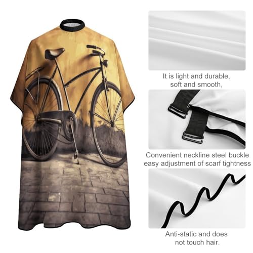 Capa para corte de cabello Old Bicycle, unisex, 66.9x56.7 pulgadas miniatura 4